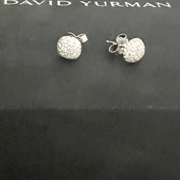 David Yurman Pave Cushion Stud Diamond Earrings - Picture 1 of 5